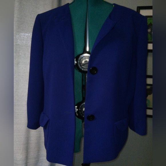 Jones Studio 3/4 Sleeve Blazer in Deep Purple Sz 16 - Picture 12 of 16